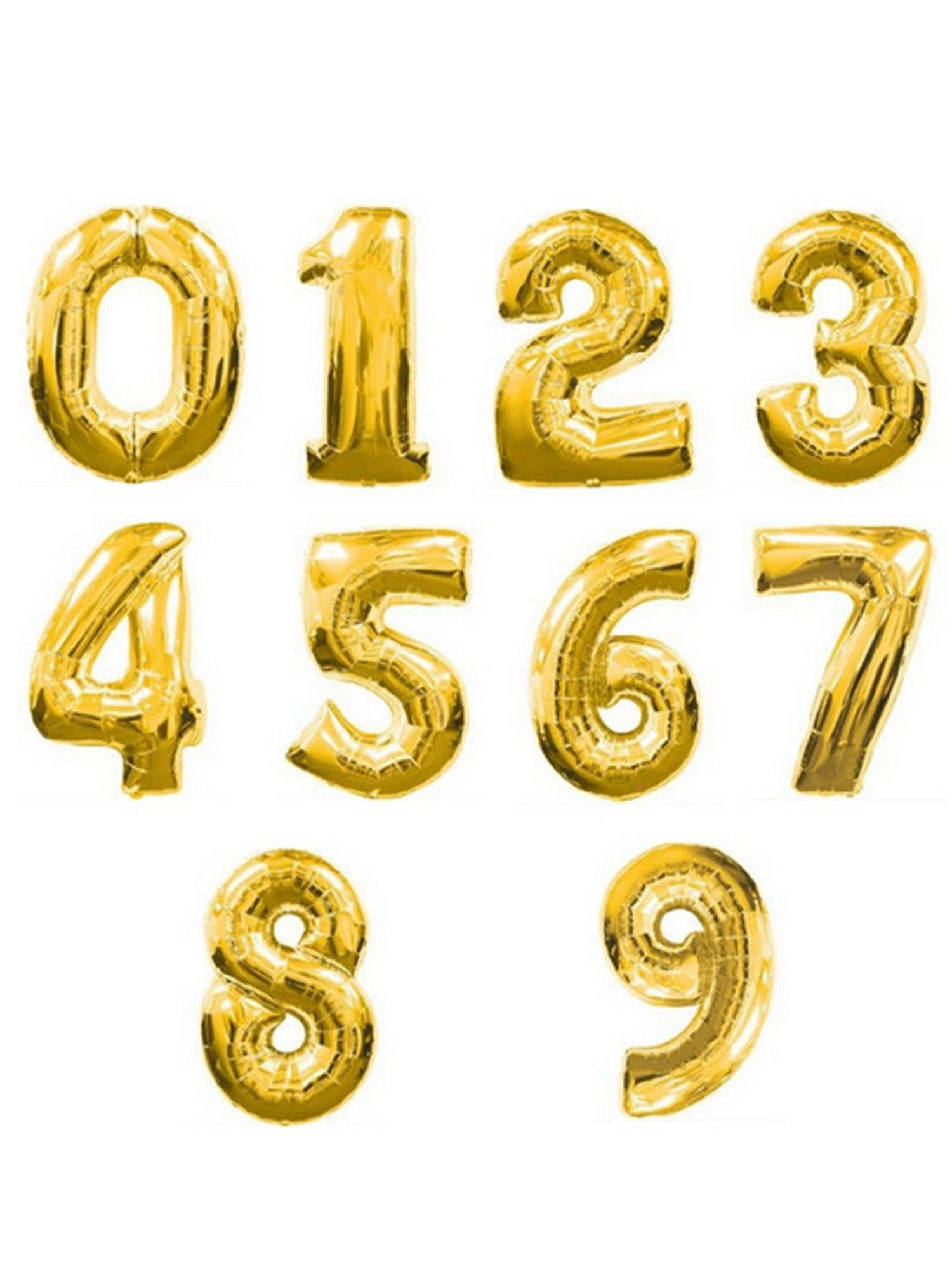 Number 0, Gold 4youquality Gold Silver Blue /& Pink 16 Alphabet Letter A-Z /& Number 0-9 Foil Balloons For Wedding Party Name Non-Float